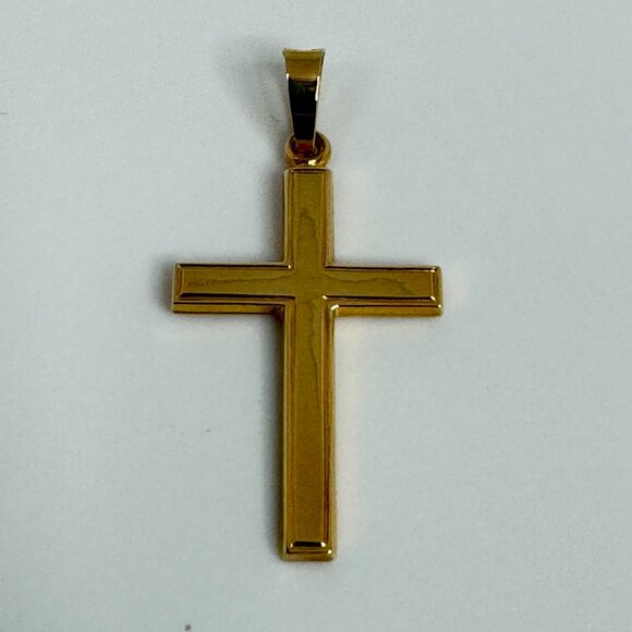1-inch 14KT Gold Lined Inner Cross Pendant. NWOT - Picture 2 of 3